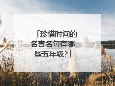 珍惜时间的名言名句有哪些五年级?