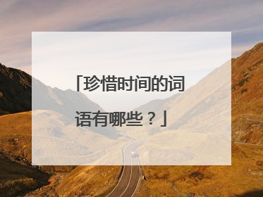 珍惜时间的词语有哪些?