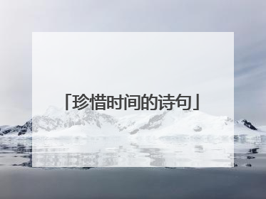 珍惜时间的诗句