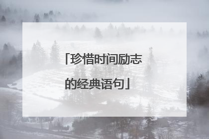 珍惜时间励志的经典语句