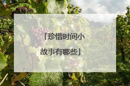 珍惜时间小故事有哪些