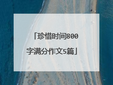 珍惜时间800字满分作文5篇
