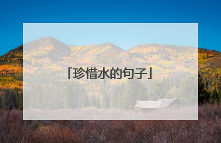 珍惜水的句子