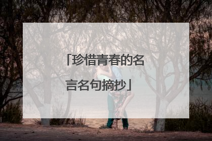 珍惜青春的名言名句摘抄