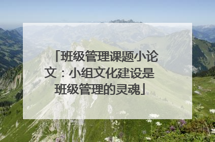 班级管理课题小论文:小组文化建设是班级管理的灵魂