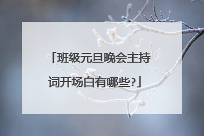 班级元旦晚会主持词开场白有哪些?
