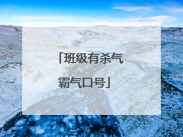班级有杀气霸气口号