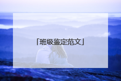 班级鉴定范文