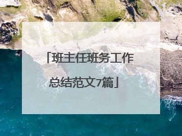 班主任班务工作总结范文7篇