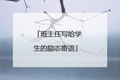 班主任写给学生的励志寄语