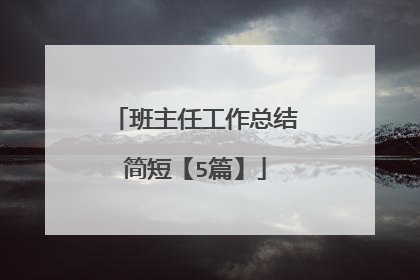 班主任工作总结简短【5篇】