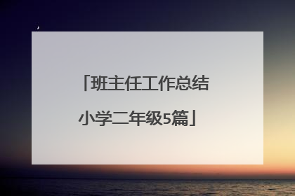 班主任工作总结小学二年级5篇