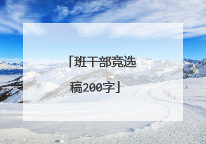 班干部竞选稿200字