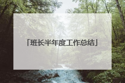 班长半年度工作总结