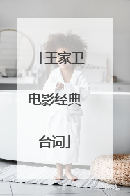 王家卫电影经典台词