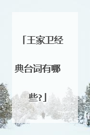 王家卫经典台词有哪些?