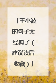 王小波的句子太经典了（建议读后收藏）