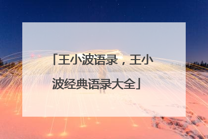 王小波语录,王小波经典语录大全