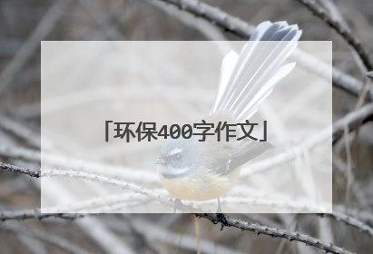 环保400字作文