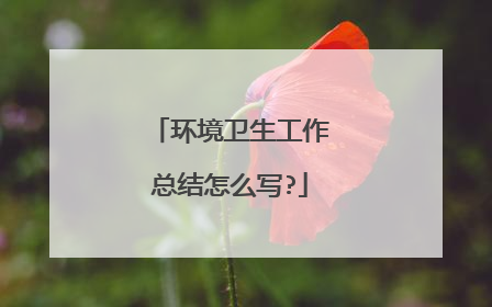 环境卫生工作总结怎么写?