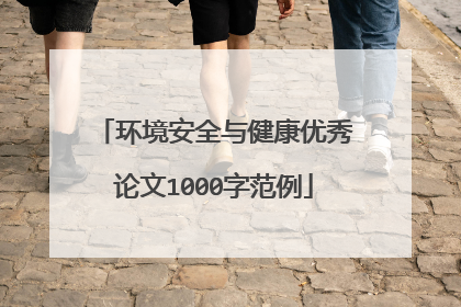 环境安全与健康优秀论文1000字范例