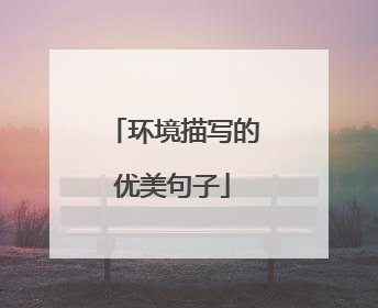 环境描写的优美句子