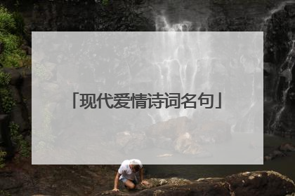 现代爱情诗词名句
