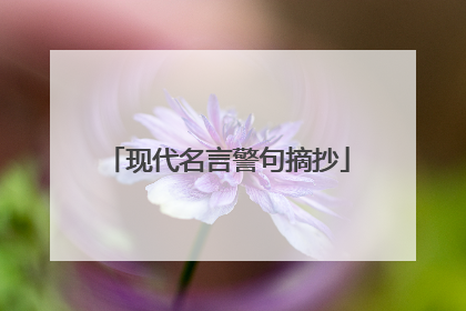 现代名言警句摘抄