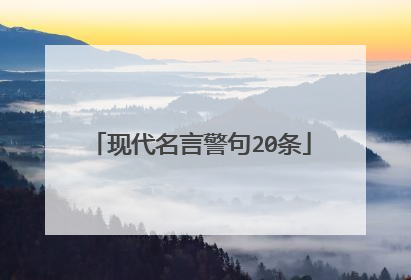 现代名言警句20条