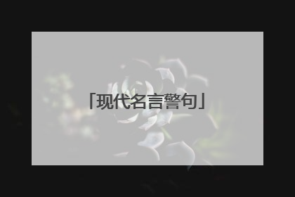 现代名言警句