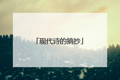 现代诗的摘抄