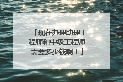 现在办理助理工程师和中级工程师需要多少钱啊！