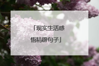 现实生活感悟精辟句子