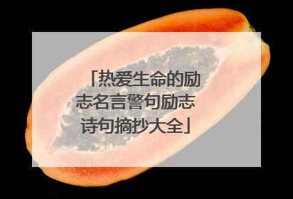 热爱生命的励志名言警句励志诗句摘抄大全