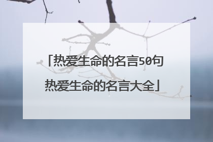 热爱生命的名言50句 热爱生命的名言大全