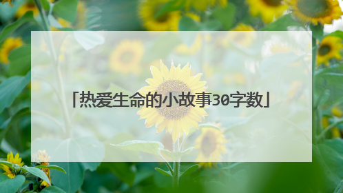 热爱生命的小故事30字数