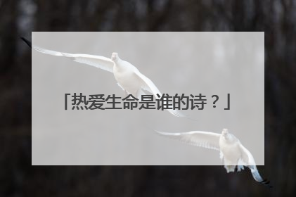 热爱生命是谁的诗？