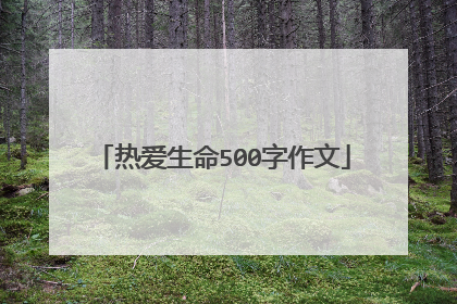 热爱生命500字作文