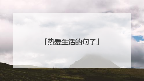 热爱生活的句子