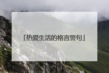 热爱生活的格言警句