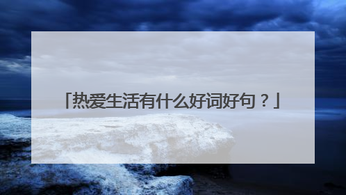 热爱生活有什么好词好句？