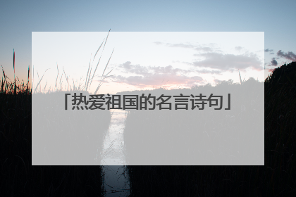热爱祖国的名言诗句