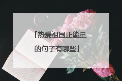 热爱祖国正能量的句子有哪些