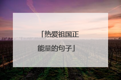 热爱祖国正能量的句子