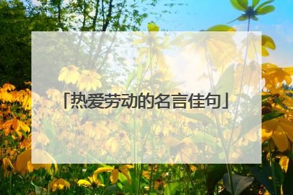 热爱劳动的名言佳句
