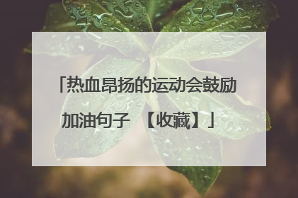 热血昂扬的运动会鼓励加油句子 【收藏】