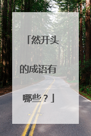 然开头的成语有哪些?