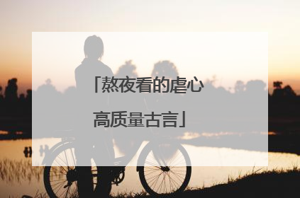 熬夜看的虐心高质量古言