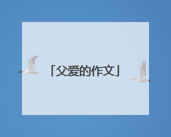 父爱的作文