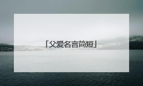 父爱名言简短